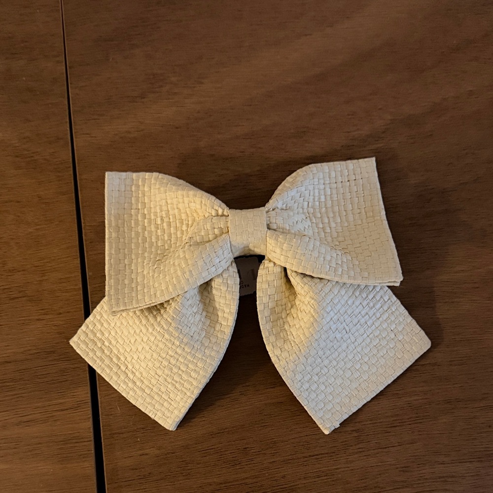 J. Crew Cream Textured Bow Hair Accessory